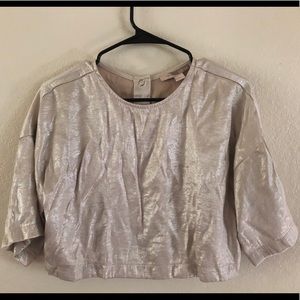 ⚡️Forever21 Sparkly light cream colored crop top